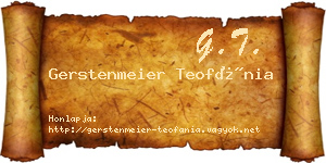 Gerstenmeier Teofánia névjegykártya